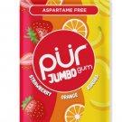 10 X PUR Jumbo Gum Aspartame Free Strawberry, Orange, Banana Flavor - 20 Pieces/ 81 gram Pack