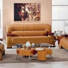 Modern Camel Bonded leather Living Room Set 2033