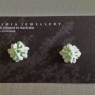 Pastle Green Frost Small Floral Stud Earrings by Jaimia Jewellery