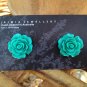 Turquoise Aqua Flower Stud Earrings by Aus Made Jaimia Jewellery