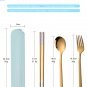 Portable Stainless Steel Cutlery Set w Chopsticks & Wheatgrass Container l Black