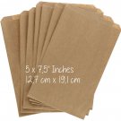 Medium 5" x 7.5" Flat Brown Paper Kraft  Bags for Seed Saving