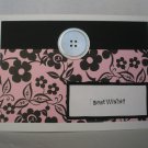 Handmade Card - Pink Button Best Wishes