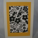 Handmade Card - Black and Gold Floral/Blank