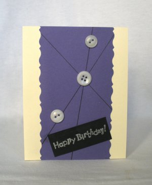 Handmade Card - Purple Button Birthday