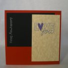 Handmade Card - Black Red & Silver Love You/Anniversary