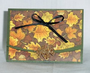 Handmade - Autumn Leaves Gift Card Holder
