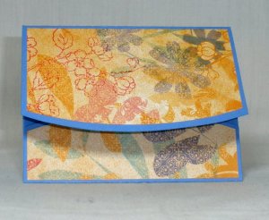 Handmade - Peach Flowers Gift Card Holder