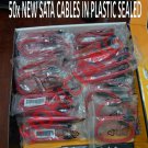 LOT OF 50 NEW SERIAL SATA DATA CABLES SEALED IN PLASTIC CHEAP PRICE