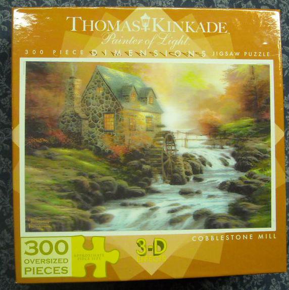 Thomas Kinkade Jigsaw Puzzle "Cobblestone Mill" 3D