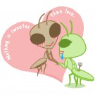 Ladies' T-Shirt - Size XL - White - Kawaii Valentine - Praying Mantis