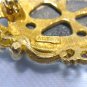 *Guilloche Brooch/Pin by Art, Antique Style Mounting with Faux Pearls, Rhinestones and Beads