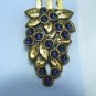 *Blue Glass Fruit? in 30's-40's Style Dress Clip in Interesting Goldtoned Mounting