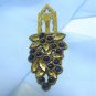 *Blue Glass Fruit? in 30's-40's Style Dress Clip in Interesting Goldtoned Mounting