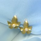 *Dainty and Lovely!  Reis Co. Earrings Done in 12K GF Finish with Pearl Center
