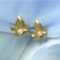 *Dainty and Lovely!  Reis Co. Earrings Done in 12K GF Finish with Pearl Center