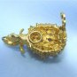 Single Alice Caviness Pineapple Earring: Topaz Rhinestones, Gold Plated Mounting