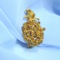 Single Alice Caviness Pineapple Earring: Topaz Rhinestones, Gold Plated Mounting