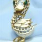 *Vintage Crown Trifari: White Enamel Duck/Duckling; Book Piece