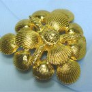 *Mimi di N Elegant Goldtoned Metal Sea Shells in a Wonderful Belt Buckle, 1973 Vintage Piece