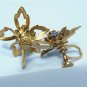 *Dainty Vintage Reis Screwback Earrings: Multicolored Rhinestones in 1/20 12K GF Flowers