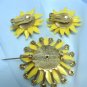 *Pretty Yellow Soft Plastic Vintage Brooch/Earrings: Accented with Sparkling Topaz and Lemon RS