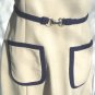 Custom Made Dress from Irene Herbert's Salon in Tulsa: Elegant Beige Linen with Navy Accents