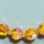 *Glamourous Austrian Crystal Vintage Necklace/Earrings in Beautiful Peach/Melon Colors