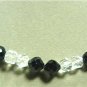 *Vintage Black and Clear Crystal Choker Necklace with Rhinestone Clasp