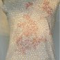 Winter White Shell Top with Clear Sequin "Flowers", Pale Pink Sequin Floral Design Front
