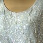 Light Blue Vintage Sequined Top: Wonderful Combination of Sequins, Beads, and Pearls