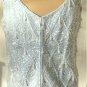 Light Blue Vintage Sequined Top: Wonderful Combination of Sequins, Beads, and Pearls