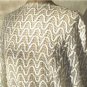Vintage White Blouson Sequined Top:  Dolman Sleeves, Silver Seed Bead Design