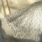 Vintage White Blouson Sequined Top:  Dolman Sleeves, Silver Seed Bead Design