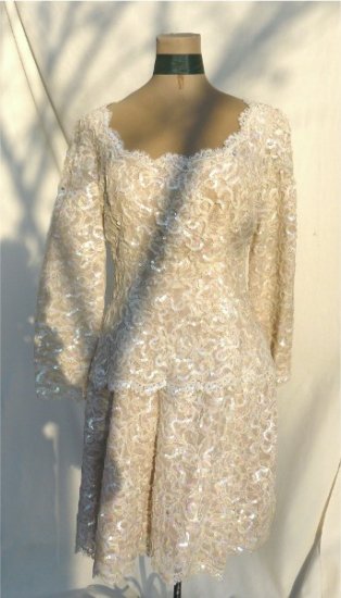 Elegant Sequined Lace Dress by Tee-ca: Perfect for Mother of the Bride, Party, Special Occasion