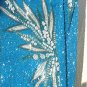 Striking Vint A. J. Bari Beaded/Sequined Dress, Aqua Silk Embroidered in Silver, White, & Turquoise