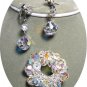 *Glittering AB Crystal Vintage Brooch/Pin and Earrings: Rainbows of Color