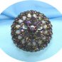 *Stunning Dome-shaped Vintage Brooch: Shades of Purple in Mixed RS Shapes, Elegant Design