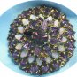 *Stunning Dome-shaped Vintage Brooch: Shades of Purple in Mixed RS Shapes, Elegant Design