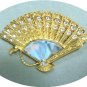 *Dainty Vintage Brooch/Pin, Swarovski Fan Set with Tiny Stones + Faceted Focal Stone
