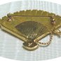 *Dainty Vintage Brooch/Pin, Swarovski Fan Set with Tiny Stones + Faceted Focal Stone