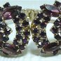 *Spectacular Clamper Bracelet & ER Set Done in Lavish Purple Rhinestones, Super Set!