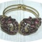 *Spectacular Clamper Bracelet & ER Set Done in Lavish Purple Rhinestones, Super Set!