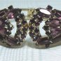 *Spectacular Clamper Bracelet & ER Set Done in Lavish Purple Rhinestones, Super Set!