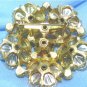 *5 Gleaming Flowers on Vintage Brooch/Pin: Warm Orange/Yellow/Taupe w/Sparkling Rhinestones