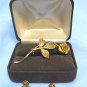 *Corocraft Vintage Brooch/Earrings Set: Lovely Roses, 14KGF, with Box