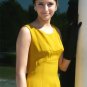 Stunning Lillie Diamond Special Occasion Dress: Antique Gold/Topaz, Dramatic Back Detail
