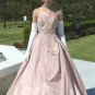 Pale Mauve 60's Beaded Ball Gown by Emma Domb: Vintage Formal, Sophisticated Elegance