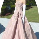 Pale Mauve 60's Beaded Ball Gown by Emma Domb: Vintage Formal, Sophisticated Elegance