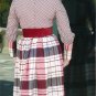 Striking Vintage Long Formal in Pink/Charcoal Plaid/Check Taffeta Combo, Unique Great Design